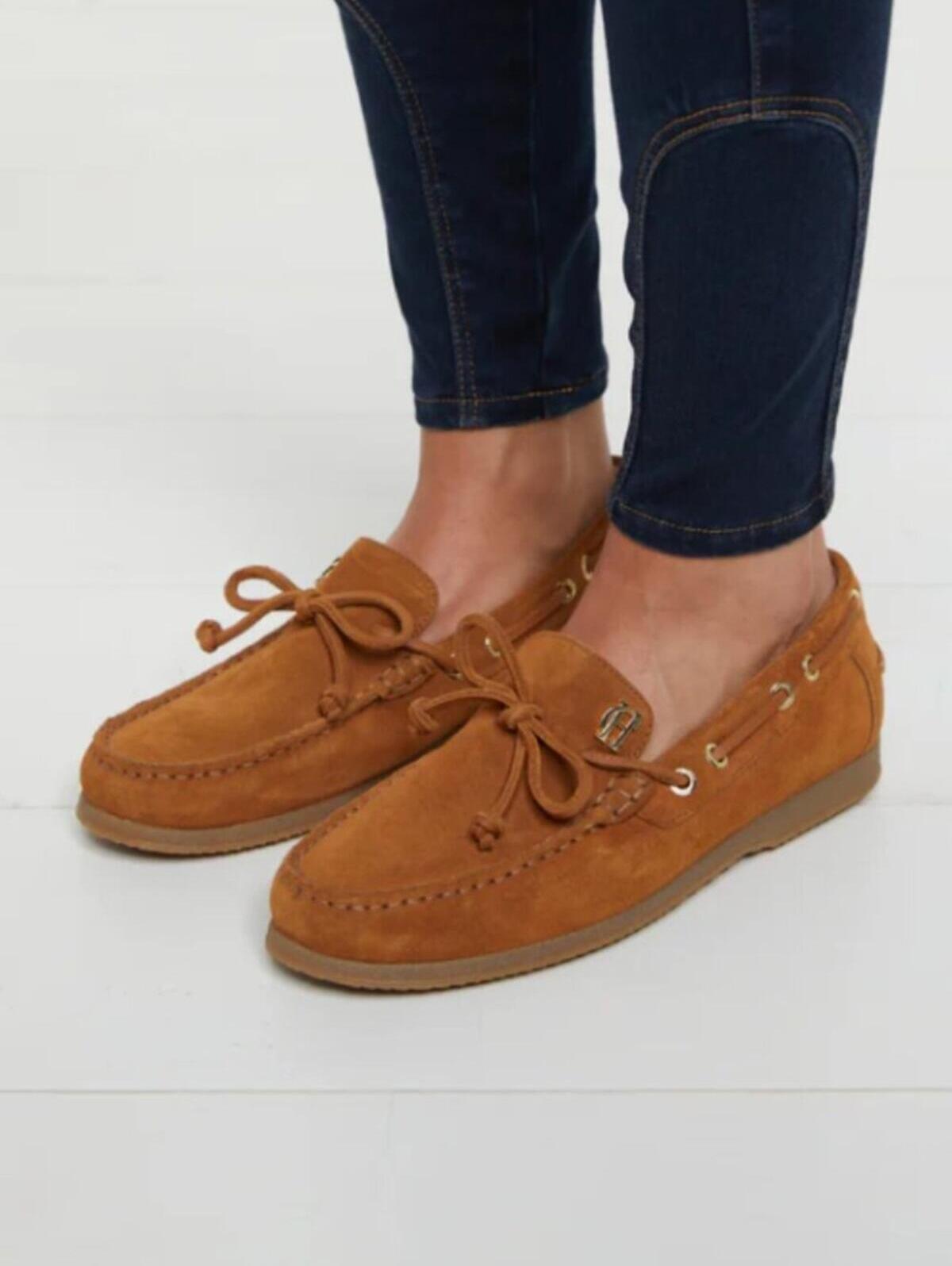 Holland Cooper Deck Shoe Tan Boat Shoes Loafers Size 5